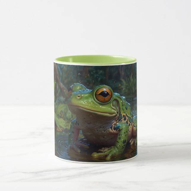 Tree Frog in a Pond Wildlife Scene Mug (Center)