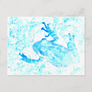 tree frog invert blue white moss animal design postcard