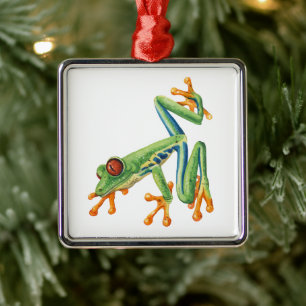 Tree frog metal ornament