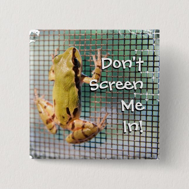 Tree Frog On Screen Photograph Custom 2 Inch Square Button (Front)