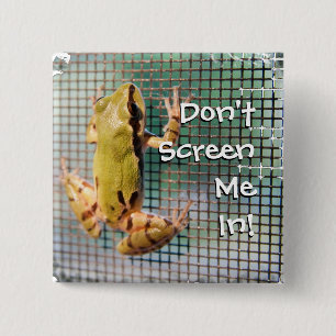 Tree Frog On Screen Photograph Custom 2 Inch Square Button