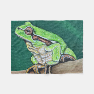 Tree Frog Painting Fleece Blanket
