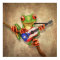 Tree Frog Playing Puerto Rico Flag Guitar