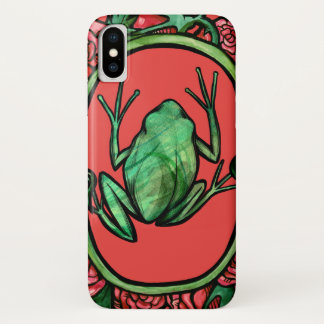 Tree Frog Roses cute red rose froggy art frogs     Case-Mate iPhone Case