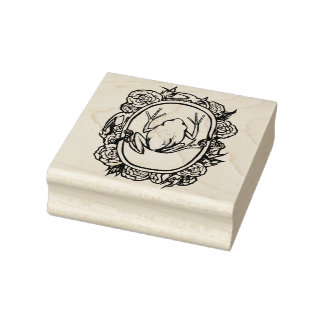 Tree Frog Roses cute red rose froggy art frogs Rubber Stamp
