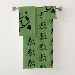 Tree Frog silhouette Bath Towel Set