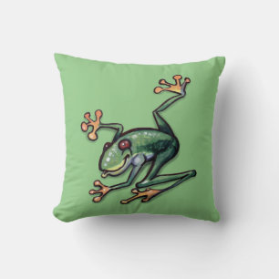 Tree Frog Throw Pillow