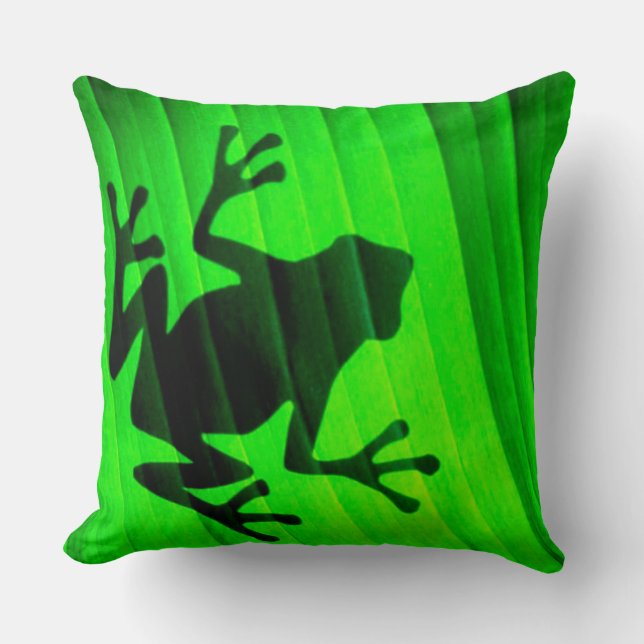 Tree Frog Throw Pillow (Front)