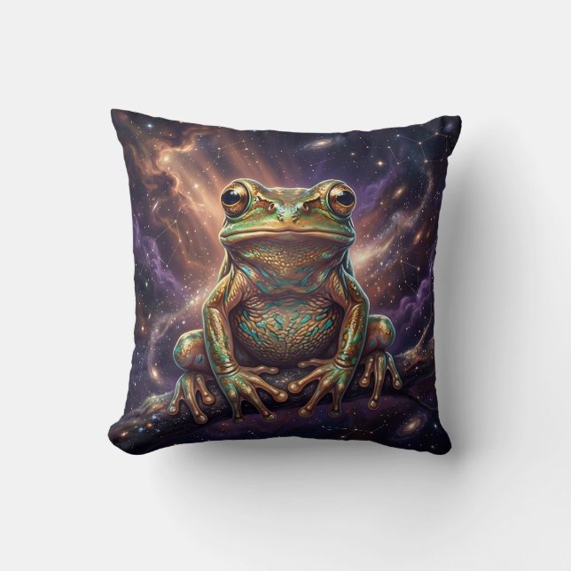 Tree Frog Throw Pillow (Front)