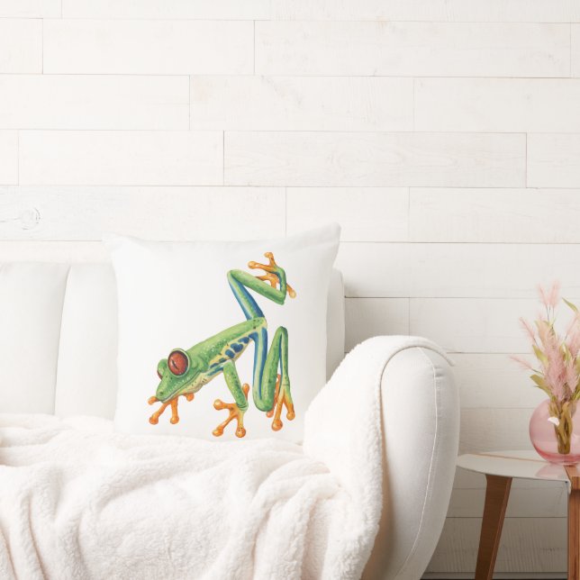Tree frog throw pillow (Couch)