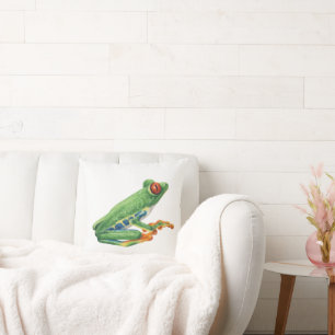 Tree frog throw pillow