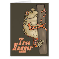 Tree Frog Tree Hugger Card