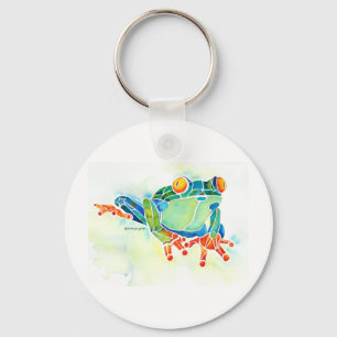 Tree Frog Whimsical Green Keychain