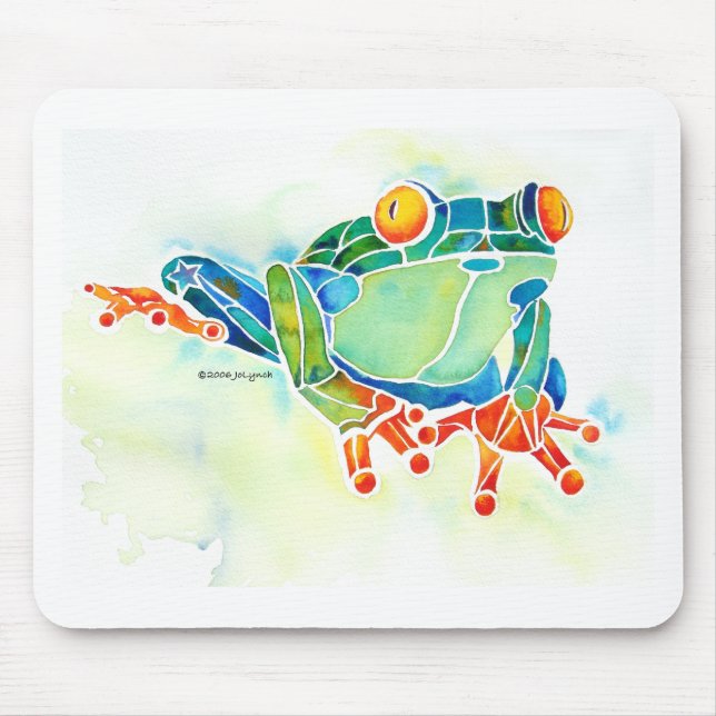 Tree Frog Whimsical Green Mouse Pad (Front)