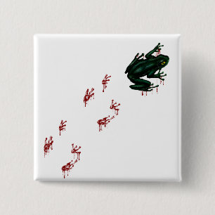Tree Frog with Bloody Tracks 2 Inch Square Button