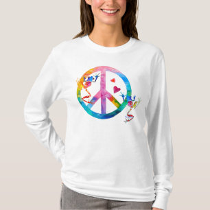 Tree Frogs 4 Peace Ladies long sleeved T Shirt