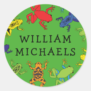Tree Frogs Cute Kid's Name Envelope Seal Stickers
