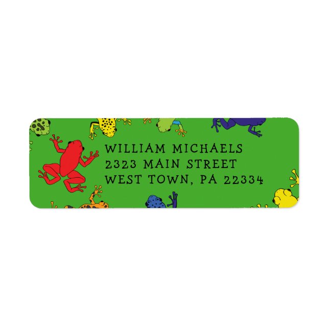 Tree Frogs Cute Kid's Return Address Label (Front)