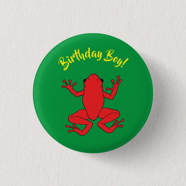 Tree Frogs Kids Birthday Cute 1 Inch Round Button (Front)