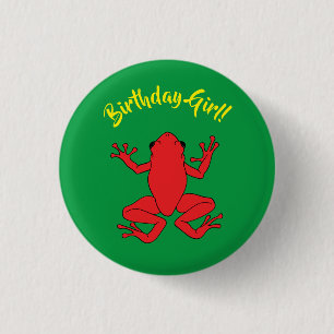 Tree Frogs Kids Birthday Cute 1 Inch Round Button