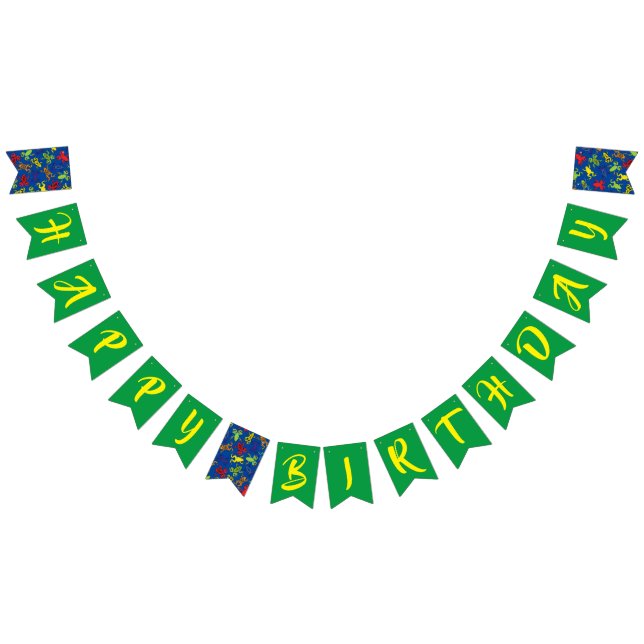 Tree Frogs Kids Birthday Cute Bunting Flags (All)