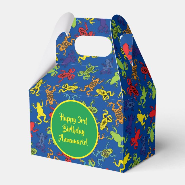 Tree Frogs Kids Birthday Cute Favor Box (Front Side)