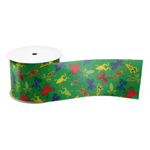 Tree Frogs Kids Birthday Cute Satin Ribbon