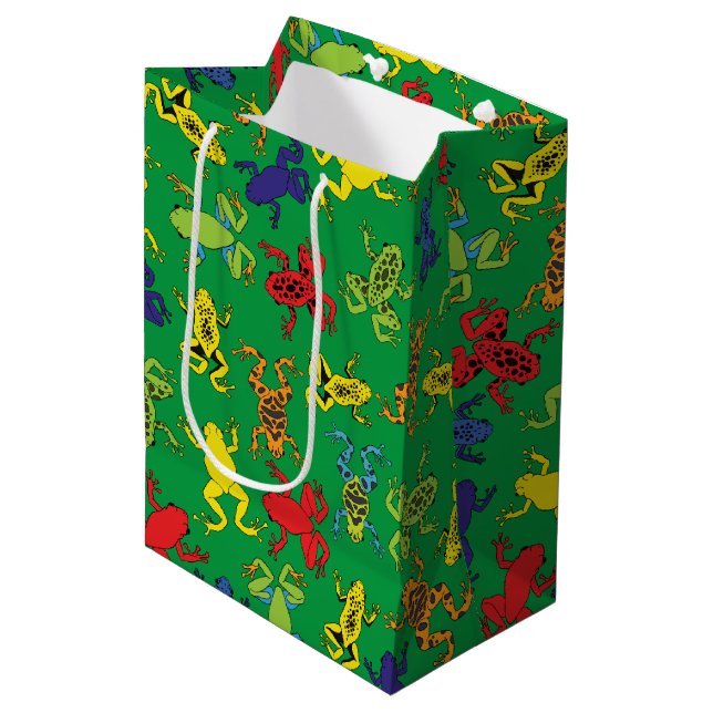 Tree Frogs Kids Birthday Medium Gift Bag (Front Angled)