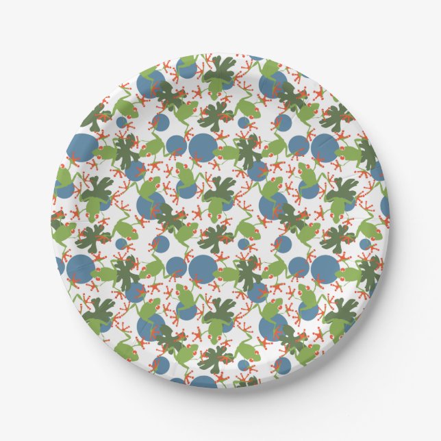 Tree Frogs Paper Plate (Front)
