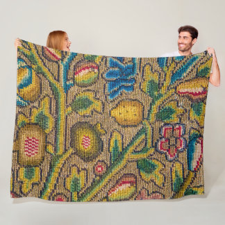 Tree fruits vintage jacquard design polar blanket