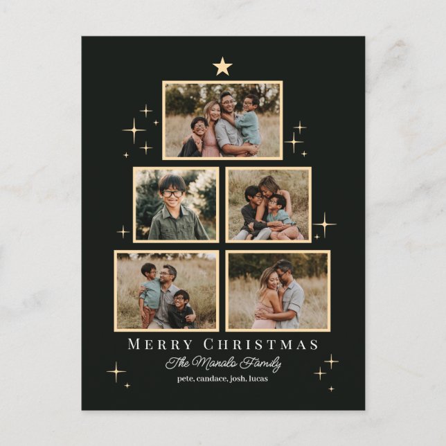 Tree Gallery Editable Colour Holiday Card Postcard (Front)