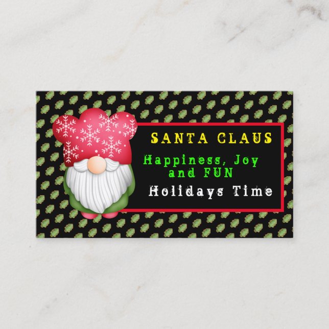 Tree Gnome Customize Colour and Text Business Card (Front)