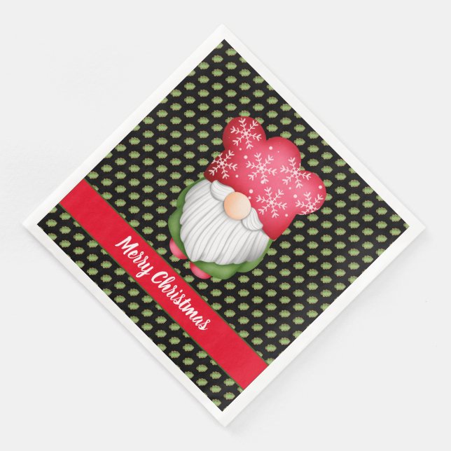 Tree Gnome Customize Colour and Text Napkin (Corner)