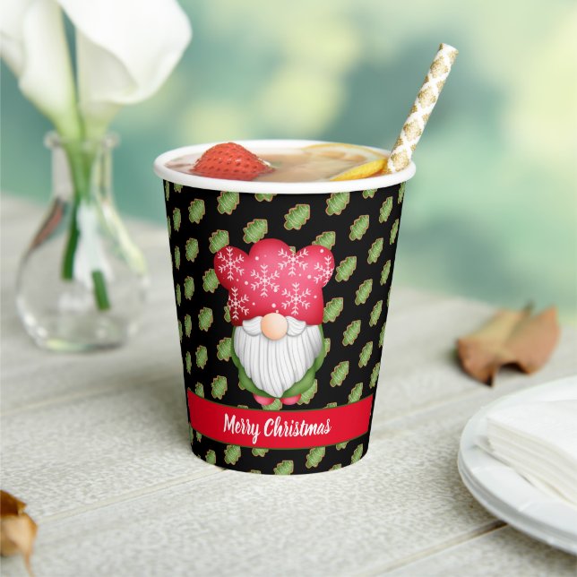 Tree Gnome Customize Colour and Text Paper Cups (Insitu)
