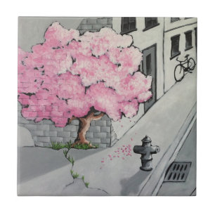 tree graffiti tile
