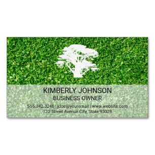 Tree   Grass   Landscaping Magnetic Business Card