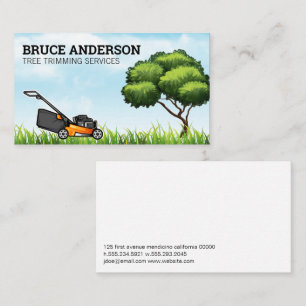 Tree   Grass   Lawn Mower Business Card