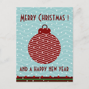 tree green xmas greetings holiday postcard