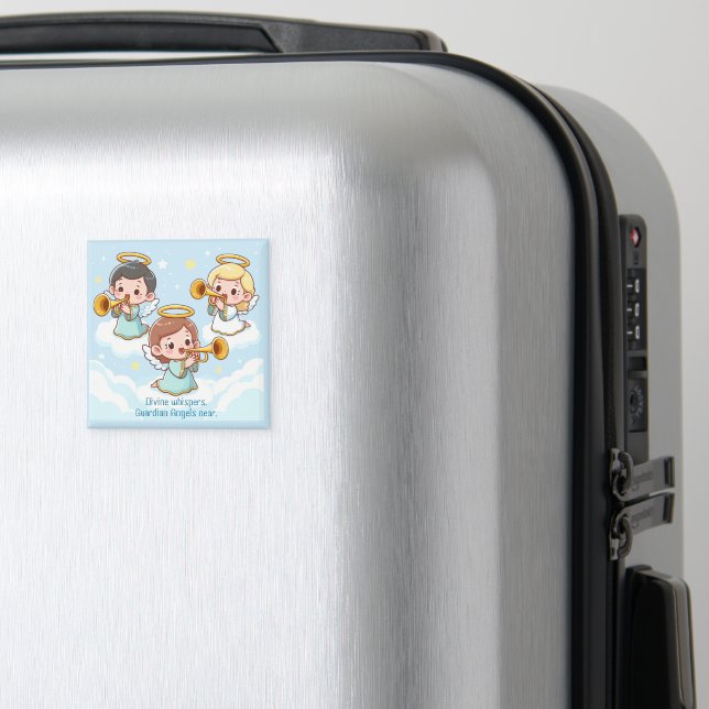 Tree Guardian Angels playing trumpets Magnet (In Situ (Luggage))