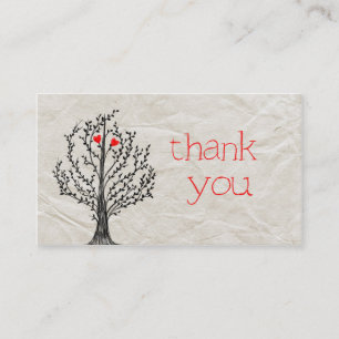 Tree & Hearts Thank You Business Card