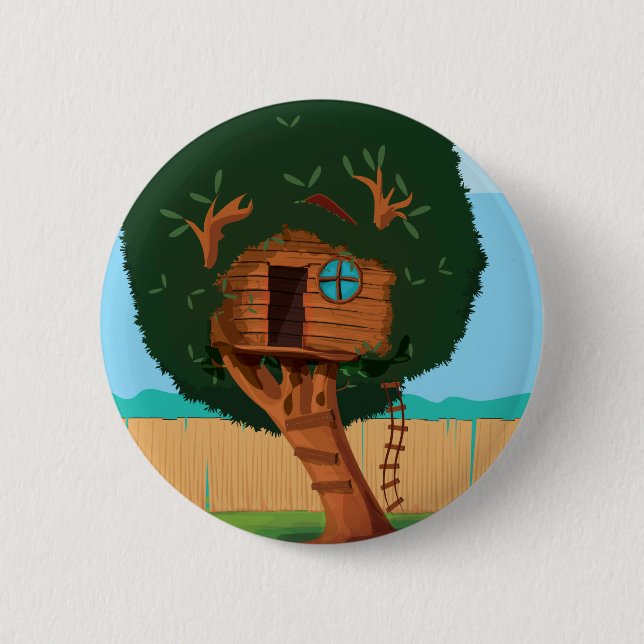 Tree house 2 inch round button (Front)