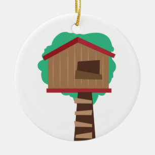 Tree House Ceramic Ornament