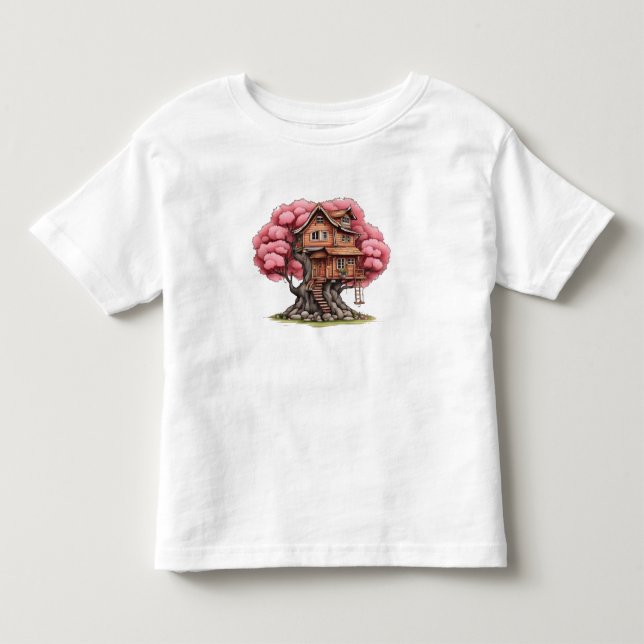 Tree house in cherry tree toddler t-shirt (Front)