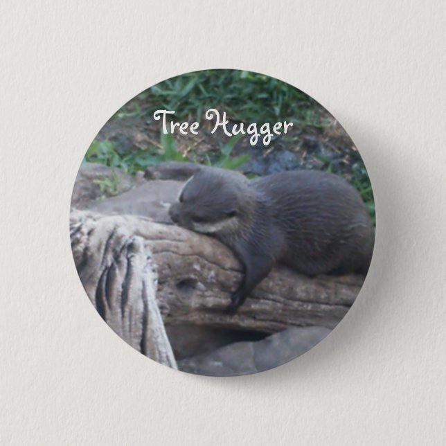 Tree Hugger 2 Inch Round Button (Front)