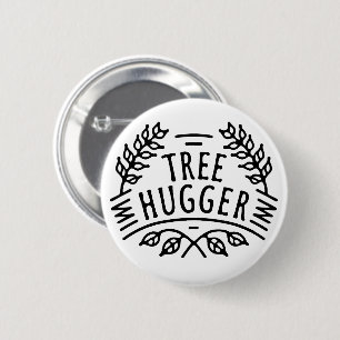 Tree hugger 2 inch round button