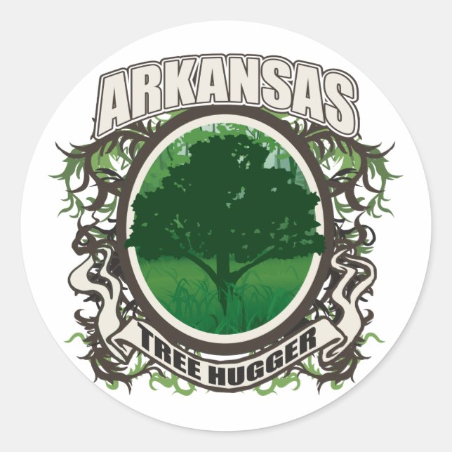 Tree Hugger Arkansas Classic Round Sticker (Front)