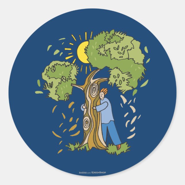 Tree Hugger Classic Round Sticker (Front)
