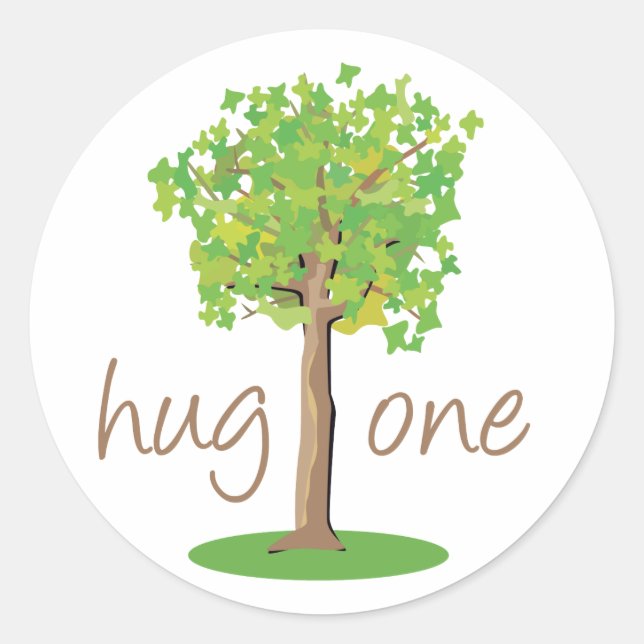 Tree Hugger Classic Round Sticker (Front)