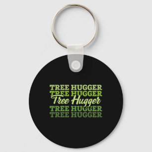 Tree Hugger Earth Day Retro Nature Lover  Keychain