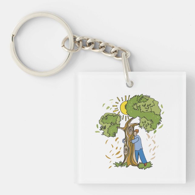 Tree Hugger Keychain (Front)